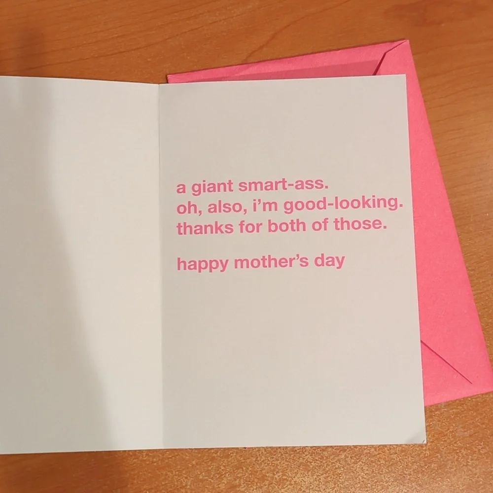Smart ass Mother's Day card